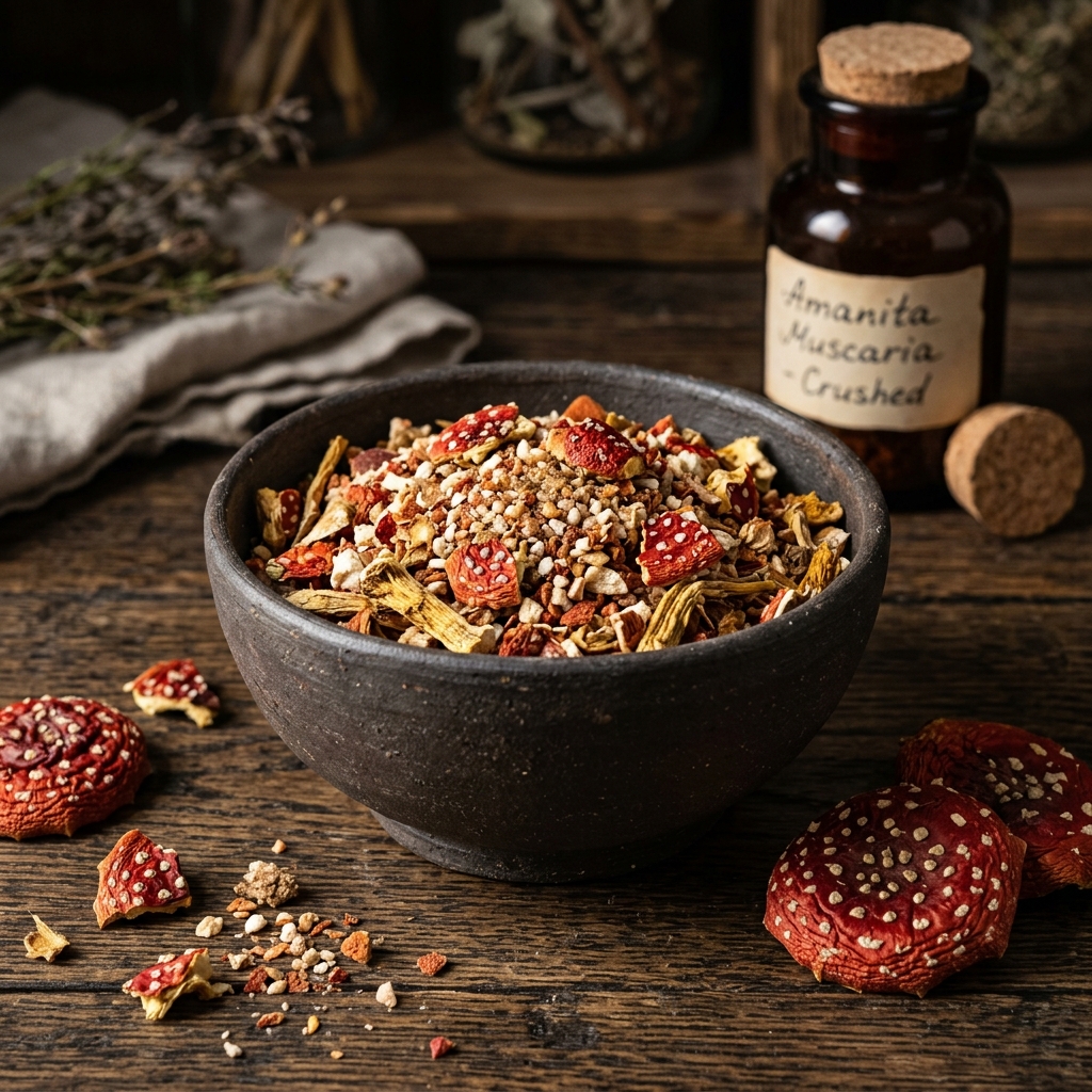 Красный мухомор сухой крошка (Аманита Мускария) фракция (50 г)